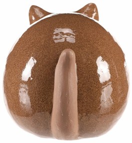 Dekoracja ceramiczna Kot, 18 x 13 x 12 cm, brązowa, 18 cm