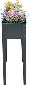 Outsunny metalowa donica wysoka na zioła kwiaty rośliny z odpływem i nogami trwała i elegancka | Aosom PL