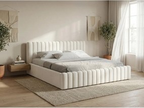 Ciemnozielone tapicerowane łóżko dwuosobowe ze schowkiem ze stelażem 180x200 cm Lemi – Makamii