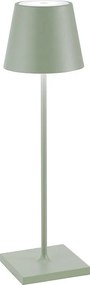 Lampa stołowa LED Poldina Pro Sage Green, akumulatorowa i ściemnialna, z czasem pracy baterii do 12 godzin. Nadaje się do użytku na zewnątrz (IP65).