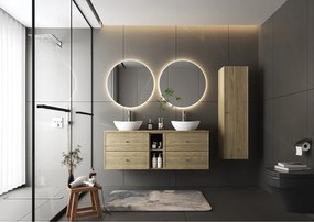 Zestaw do Łazienki 140cm Szafka Regał Blat Dąb Olejowany Marco