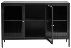 Czarna metalowa witryna 132x85 cm Bronco – Unique Furniture