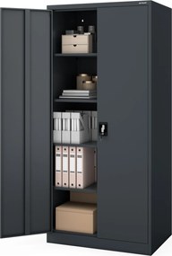 Szafa na dokumenty zamykana antracytowa JAN H D600 900 x 1950 x 600 mm