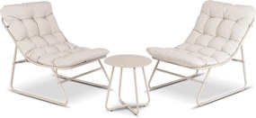Zestaw mebli ogrodowych na balkon i taras Nivo 072 - 2 fotele i stolik, kolor beżowy