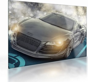 Obraz na szkle - samochód Audi - szary (70x50 cm)