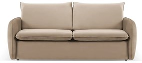 Beżowa aksamitna rozkładana sofa 194 cm Vienna – Cosmopolitan Design