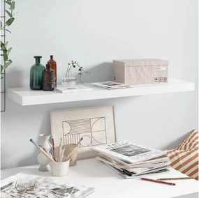 Półka ścienna wisząca Błyszcząca biel 90x23,5x3,8 cm MDF Elegancki design
