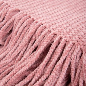 Koc szenilowy CHENILLE różowy 130x170 cm HOMLA