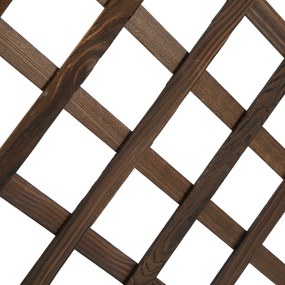 Outsunny Skrzynka na Kwiaty z Kratką Drewniana Pergola dla Roślin Pnących Kolor Węglowy 72.5x31.5x149.5cm | Aosom PL