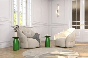 Stolik drewniany różne kolory Kayani Baobab 44, śr. 32,5 cm, groszkowa zieleń