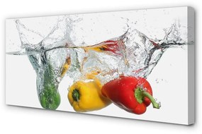 Zdjęcie na płótnie Kolorowe Papryki w Wodzie