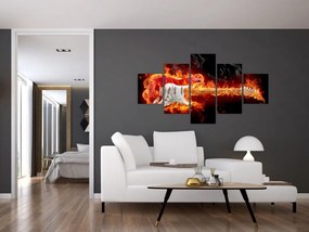 Obraz - Gitara w płomieniach (125x70 cm)