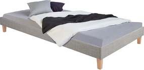 Tapicerowane łóżko 90x200 cm szare