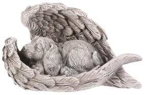 Pamiątkowa dekoracja Pes v křídlech (Pies wskrzydłach), żywica, szara, 13 x 7 x 8 cm