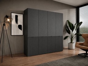 Szafa ATELIO - Czarny / Front NOVA+NOVA / 202 cm