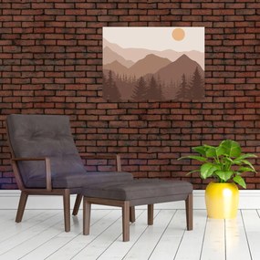 Obraz na szkle - Góry Brunatne N⁰1 (70x50 cm)