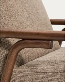 Szarobrązowy fotel z tkaniny szenilowej Sylo – Kave Home