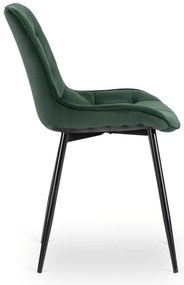 Zestaw Stół Kwadratowy Rozkładany MAX 80-160 cm Dąb Craft/Czarny i 6 Krzeseł Tapicerowanych CHRIS Zielone Nowoczesne