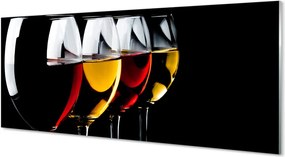 Panel szklany do Kuchni Minimalistyczne Kieliszki w Czerni