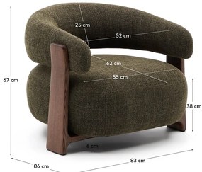 Zielony fotel z tkaniny szenilowej Granite – Kave Home