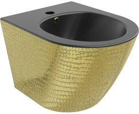 Mexen Lena bidet wiszący, czarny mat/złoty wzór łuski - 35224878