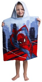 Czerwono-niebieskie ponczo dziecięce frotte Spider-Man – Jerry Fabrics
