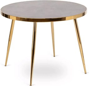Elegancki stół Cantiero 100 cm – okrągły stół glamour ze szklanym blatem i złotymi nogami