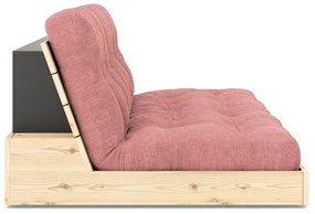 Różowa sztruksowa rozkładana sofa 196 cm Base – Karup Design