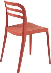 Zestaw 4 czerwonych krzeseł do jadalni „Guapa” z polipropylenu cm 50x51 82h