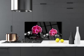 Panel Szklany do Kuchni Biała Orchidea W Zbliżeniu