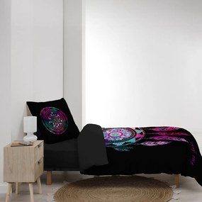 Czarna bawełniana pościel jednoosobowa 140x200 cm Porte Bonheur – douceur d'intérieur