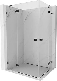 Mexen Lunar Duo kabina prysznicowa uchylna lewa 110 x 105 cm, transparent, czarna - 834-110L-105P-70-00