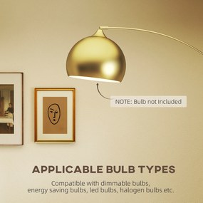 HOMCOM Lampa łukowa, regulowana lampa stojąca, wyłącznik nożny, podstawa w stylu marmuru, 170-180 cm, srebrna/czarna | Aosom PL