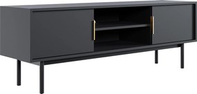 Szafka RTV 2-drzwiowa z 2 wnękami – Czarny – DABRIANA