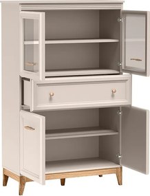 Witryna CUNEO 150,5 x 92 cm, Stojąca witryna do Salonu, Kaszmir
