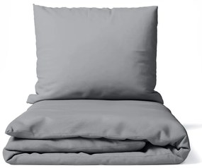 Szara pościel jednoosobowa z mikrosatyny 140x200 cm Basic – Bonami Essentials
