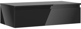 Mexen Orio szafka łazienkowa podumywalkowa 90 cm z blatem, 1 szuflada, czarna połysk - 91A10-09023-1-BFC70