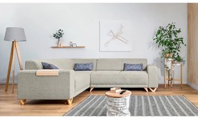 Beżowy rozkładany/ze schowkiem narożnik (lewostronny/w kształcie litery L) Classy Sophie – Miuform