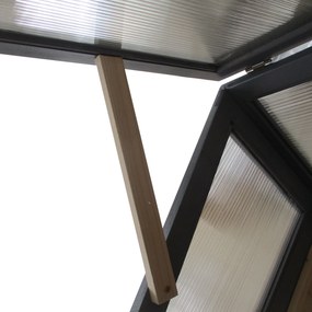 Outsunny drewniane podniesione łóżko z zimną ramą, poliwęglan, szary