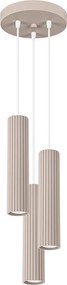 Lampa Wisząca Minimalistyczny Karbon, Aluminium - 3 Źródło - L.19.5 X H.108 Cm - Taupe