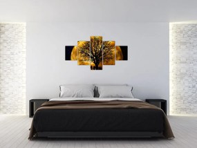 Obraz księżyca i sylwetki (125x70 cm)