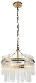 Endon 99167 - Żyrandol na łańcuchu MARIETTA 3xE14/7W/230V mosiądz/przezroczysty