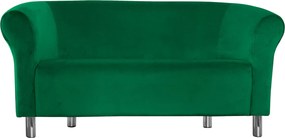 Sofa Milo tkanina Welur wygodna sofa tapicerowana do salonu i poczekalni : Kolor nogi - Chrom, Kolor tkaniny - VELVET - MG25, Typ tkaniny - Velvet, Wysokość nogi - 15 cm