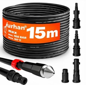 Zestaw do czyszczenia rur Premium, 15m, czarna Jurhan