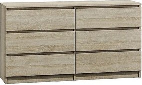 Komoda Malwa M6/140 | Dąb Sonoma | 138x40x75 cm | 6 Szuflad