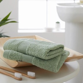Zielone bawełniane ręczniki frotte zestaw 2 szt. 30x30 cm Anti-Bacterial – Catherine Lansfield