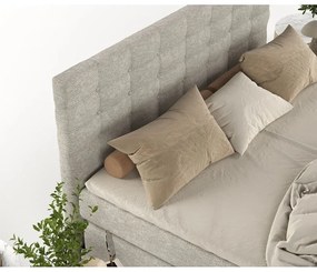 Beżowe łóżko boxspring ze schowkiem 180x200 cm Blend – Maison de Rêve