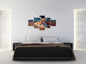 Obraz - Malowany jeleń (125x70 cm)