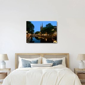 Obraz na szkle - nocne historyczne miasto (70x50 cm)