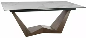 Stół rozkładany BONUCCI CERAMIC 200(250)x98 biały marmur/orzech SIGNAL